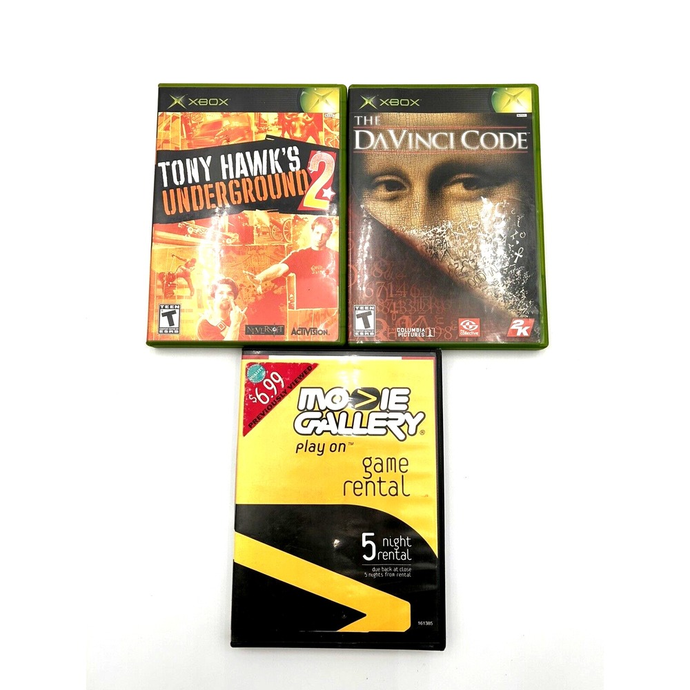 Original Xbox Video‎ Games Lot 3 Games Cabelas DaVinci Code Tony Hawk